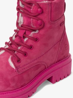 Tamaris Bottine En Cuir - Doublure Chaude Rose | Bottines