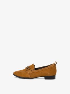 Tamaris Babouche En Cuir - Marron | Chaussures Basses Et Pantoufles