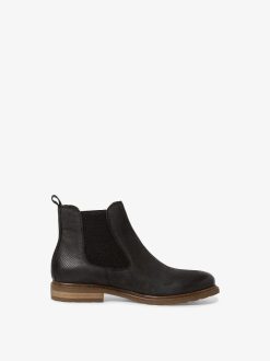 Tamaris Bottine Chelsea En Cuir - Noir | Bottines