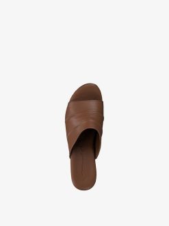 Tamaris Mule En Cuir - Marron | Mules