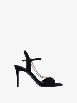 Tamaris Sandale A Talon En Cuir - Noir | Des Sandales