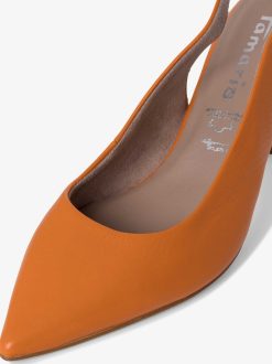 Tamaris Escarpins A Bride En Cuir - Orange | Pompes