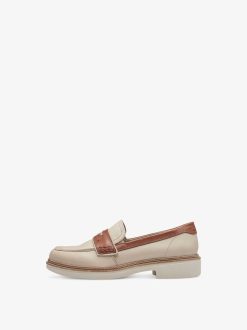 Tamaris Babouche En Cuir - Beige | Chaussures Basses Et Pantoufles