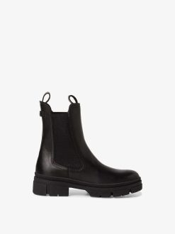 Tamaris Bottine Chelsea En Cuir - Noir | Bottines