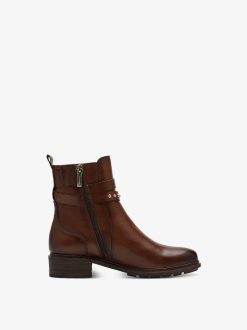 Tamaris Bottine En Cuir - Marron | Bottines