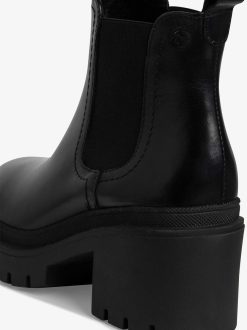 Tamaris Bottine Chelsea En Cuir - Noir | Bottines