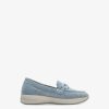 Tamaris Babouche En Cuir - Bleu | Chaussures Basses Et Pantoufles