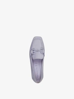 Tamaris Babouche En Cuir - Violet | Chaussures Basses Et Pantoufles