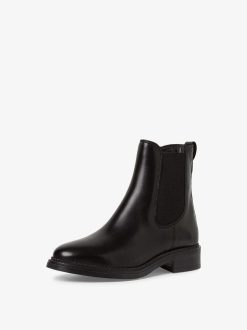 Tamaris Bottine Chelsea En Cuir - Noir | Bottines