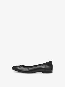 Tamaris Ballerine En Cuir - Noir | Ballerines