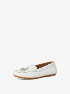 Tamaris Mocassin En Cuir - Blanc | Chaussures Basses Et Pantoufles