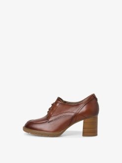 Tamaris Trotteur En Cuir - Marron | Chaussures Basses Et Pantoufles