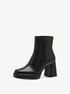 Tamaris Bottine En Cuir - Noir | Bottines