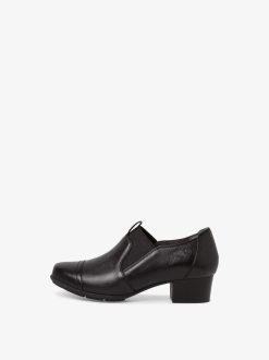 Tamaris Trotteur En Cuir - Noir | Chaussures Basses Et Pantoufles