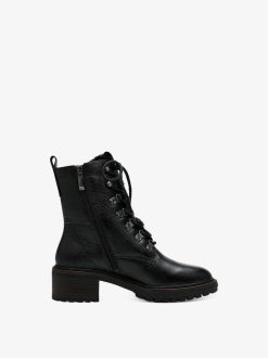 Tamaris Bottine En Cuir - Doublure Chaude Noire | Bottines