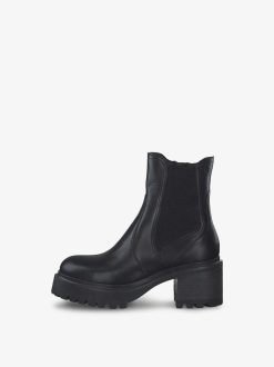 Tamaris Bottine En Cuir - Doublure Chaude Noire | Bottines