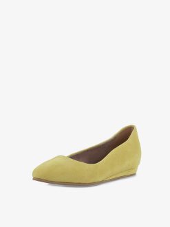 Tamaris Ballerine En Cuir - Jaune | Ballerines