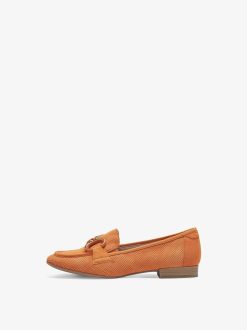 Tamaris Babouche En Cuir - Orange | Chaussures Basses Et Pantoufles