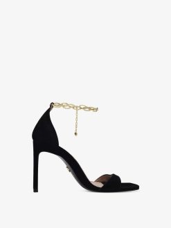 Tamaris Sandale A Talon En Cuir - Noir | Des Sandales