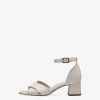 Tamaris Sandale A Talon En Cuir - Blanc | Des Sandales