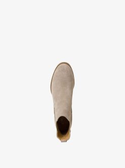 Tamaris Bottine Chelsea En Cuir - Beige | Bottines