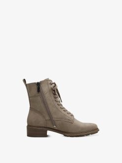 Tamaris Bottine En Cuir - Beige | Bottines