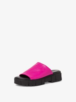 Tamaris Mule En Cuir - Rose | Mules