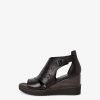 Tamaris Sandale A Talon En Cuir - Noir | Des Sandales