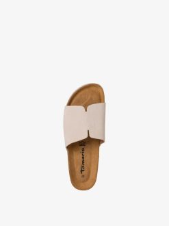 Tamaris Mule En Cuir - Beige | Mules