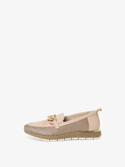 Tamaris Babouche En Cuir - Beige | Baskets