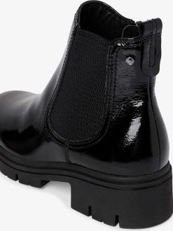 Tamaris Bottine Chelsea En Cuir - Noir | Bottines