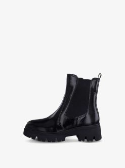 Tamaris Bottine Chelsea En Cuir - Noir | Bottines