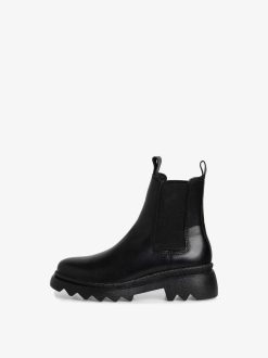 Tamaris Bottine Chelsea En Cuir - Noir | Bottines