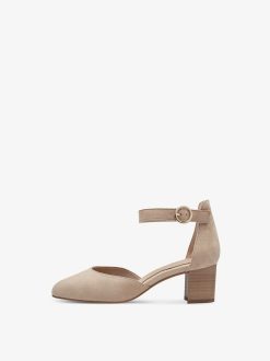 Tamaris Escarpins En Cuir - Beige | Pompes