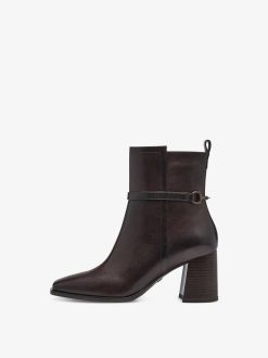 Tamaris Bottine En Cuir - Marron | Bottines