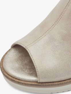 Tamaris Mule En Cuir - Beige | Mules