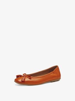 Tamaris Ballerine En Cuir - Orange | Ballerines