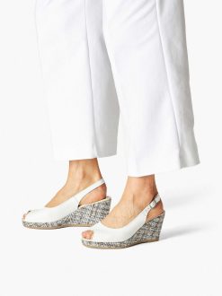 Tamaris Sandale A Talon En Cuir - Blanc | Des Sandales