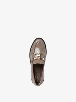 Tamaris Babouche En Cuir - Marron | Chaussures Basses Et Pantoufles