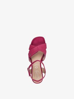 Tamaris Sandale A Talon En Cuir - Rose | Des Sandales