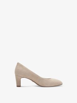 Tamaris Escarpins En Cuir - Beige | Pompes