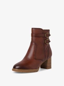 Tamaris Bottine En Cuir - Marron | Bottines