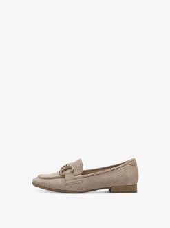 Tamaris Babouche En Cuir - Beige | Chaussures Basses Et Pantoufles