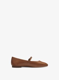 Tamaris Ballerine En Cuir - Marron | Ballerines