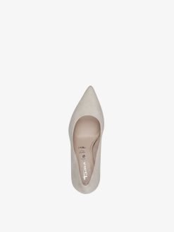 Tamaris Escarpins En Cuir - Beige | Pompes