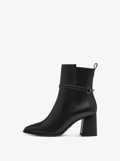 Tamaris Bottine En Cuir - Noir | Bottines