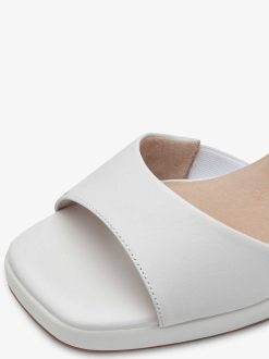 Tamaris Sandale A Talon En Cuir - Blanc | Des Sandales