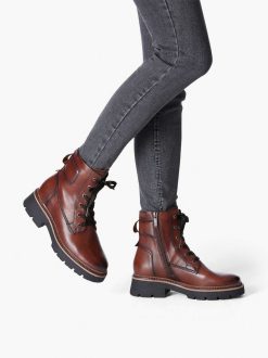 Tamaris Bottine En Cuir - Marron | Bottines