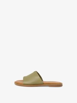 Tamaris Mule En Cuir - Vert | Mules