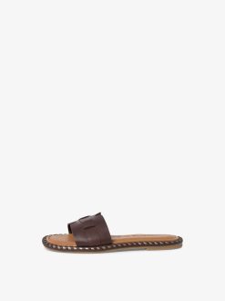 Tamaris Mule En Cuir - Marron | Mules